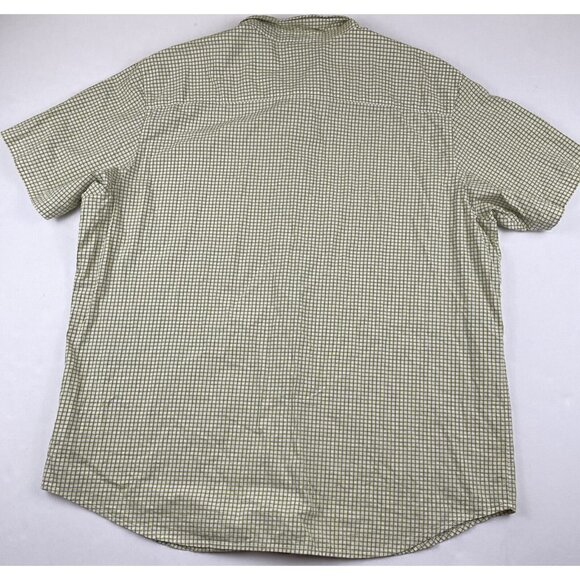 Columbia Short Sleeve Button Up Shirt Men’s 2XL Cotton Check Yellow/Green Pocket - Picture 2 of 9